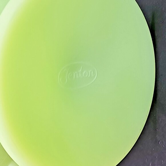 Fenton Uranium Lime Green Satin Footed Candy Dish With Handles Geiger Checked - Picture 6 of 15